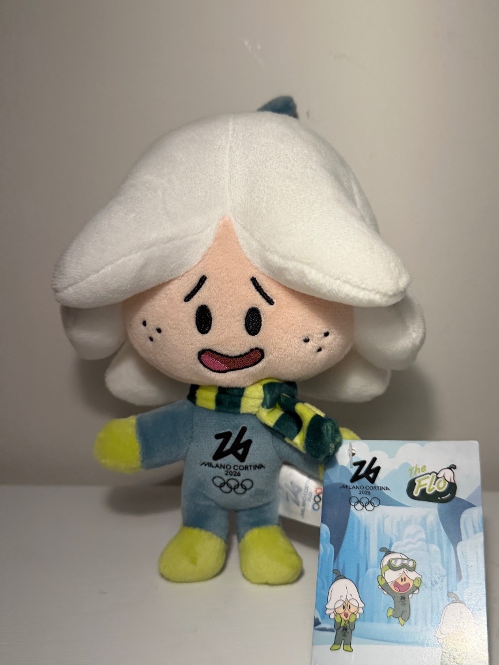 Milano Cortina 2026 Winter Olympics Mascot Flo Official Plush Doll 20cm 8" New